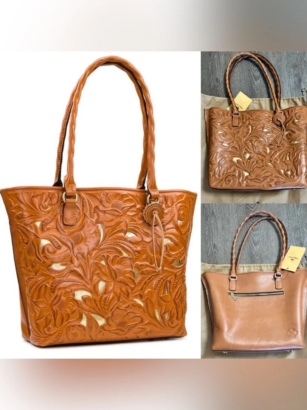 Patricia Nash Leather Cutout Adeline Tote Bag Purse NWT and dust bag